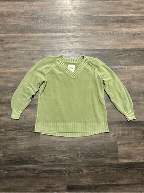 aerie Light Green V-Neck Knit Sweater